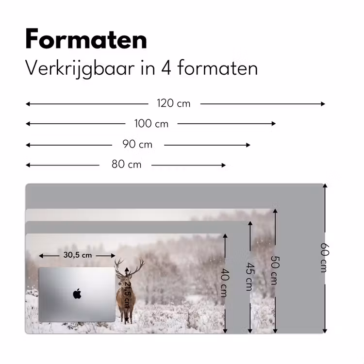 Bureau onderlegger - Edelhert - Bos - Sneeuw - Winter - Majestueus — 8