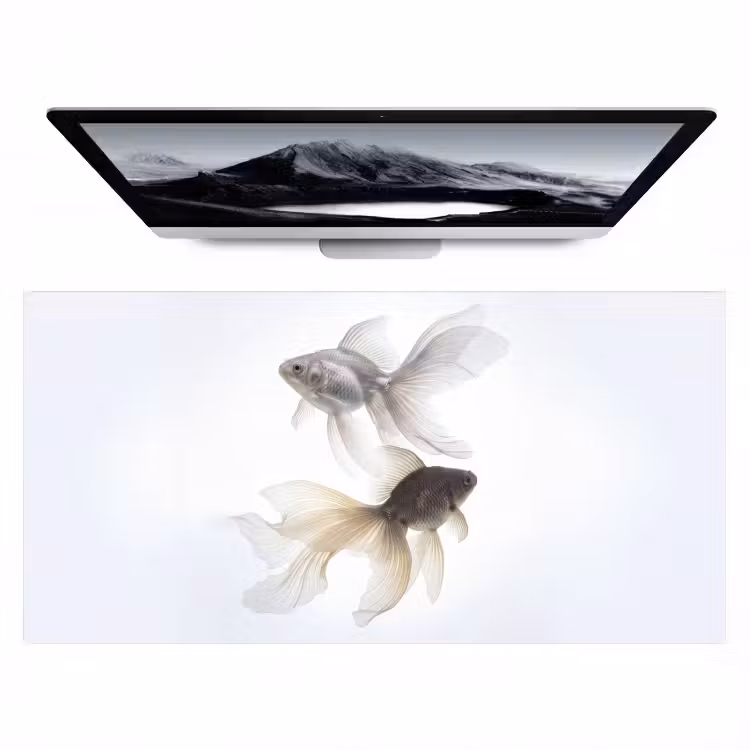 Bureau onderlegger - Goudvissen - Modern - Wit — 1