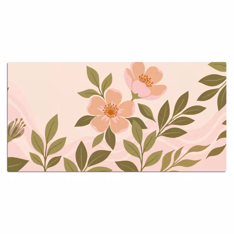 Bureau onderlegger - Grafisch - Bloemen - Roze — 2