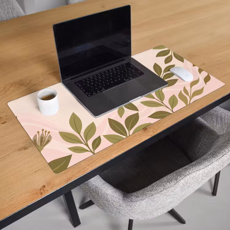 Bureau onderlegger - Grafisch - Bloemen - Roze — 3