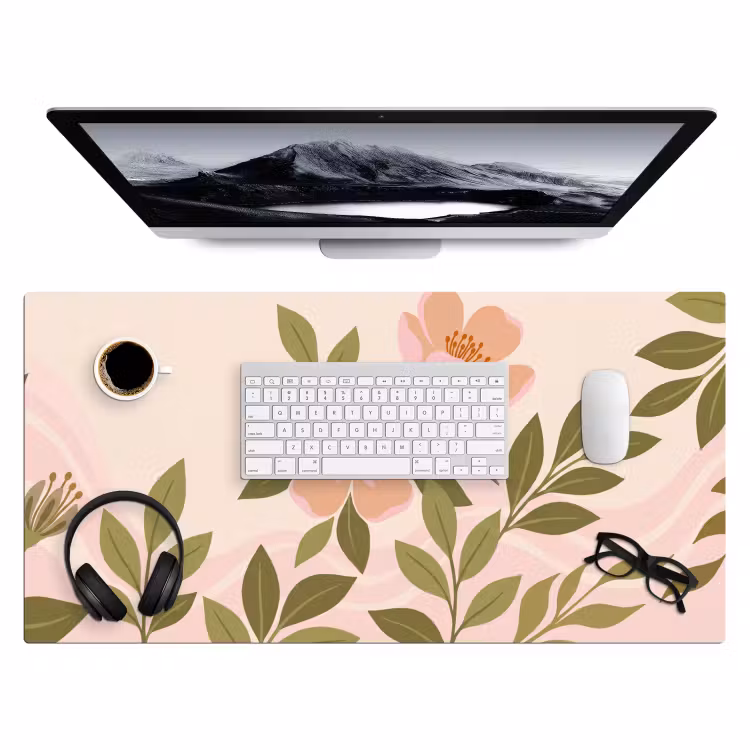 Bureau onderlegger - Grafisch - Bloemen - Roze — 4