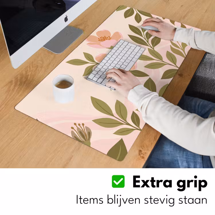 Bureau onderlegger - Grafisch - Bloemen - Roze — 6