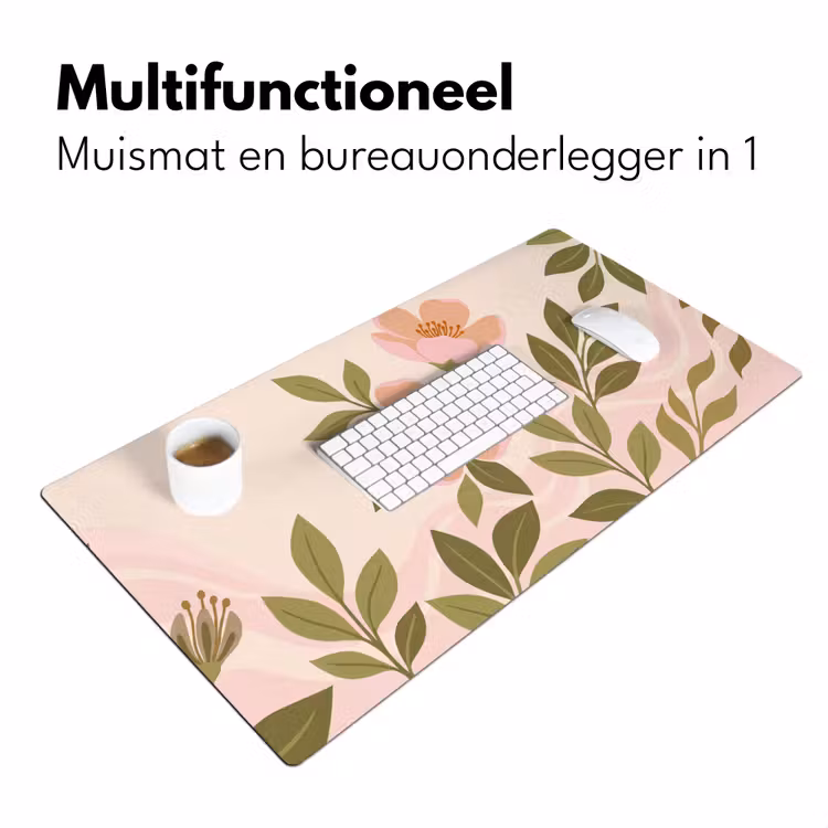 Bureau onderlegger - Grafisch - Bloemen - Roze — 7