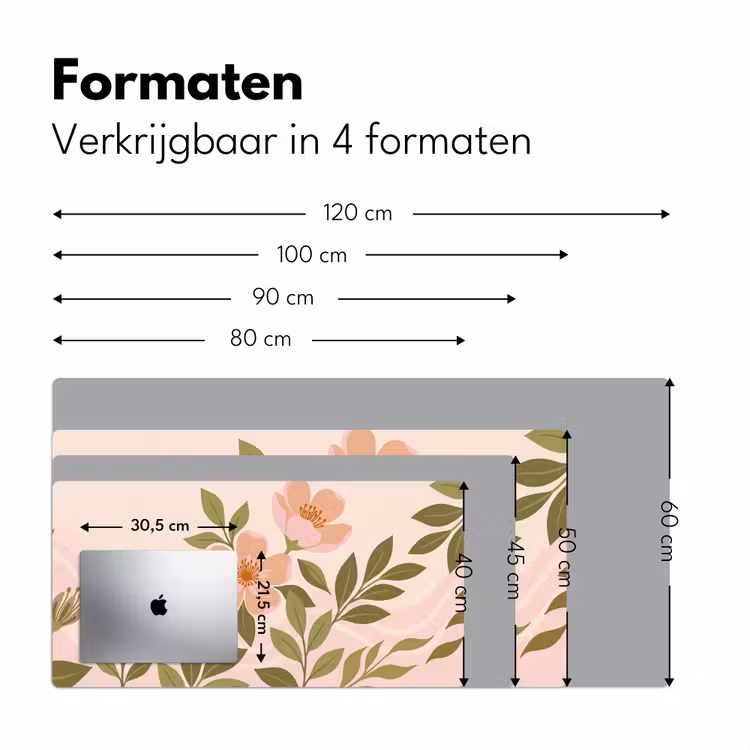 Bureau onderlegger - Grafisch - Bloemen - Roze — 8