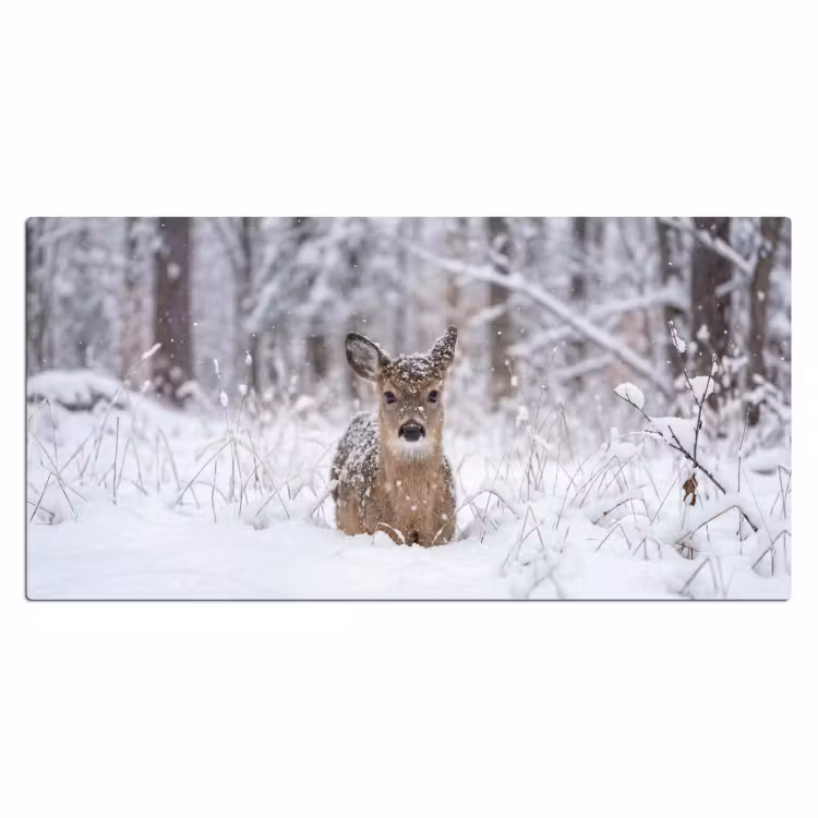 Bureau onderlegger - Hert - Sneeuw - Bos - Dieren - Vertederend — 2