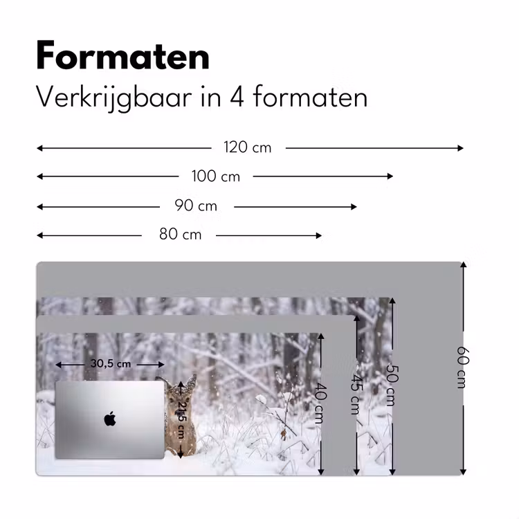 Bureau onderlegger - Hert - Sneeuw - Bos - Dieren - Vertederend — 8
