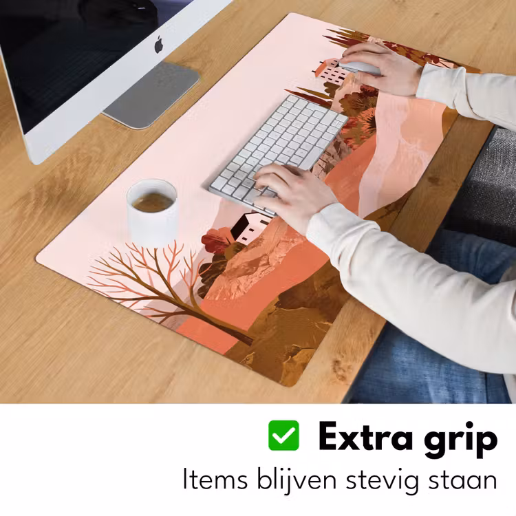 Bureau onderlegger - Heuvellandschap - Grafisch - Terracotta — 6