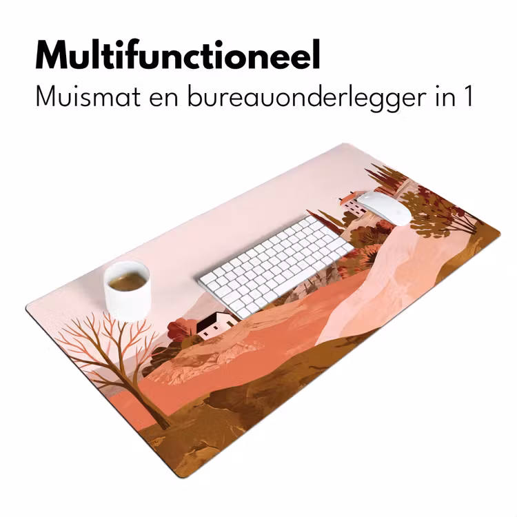 Bureau onderlegger - Heuvellandschap - Grafisch - Terracotta — 7