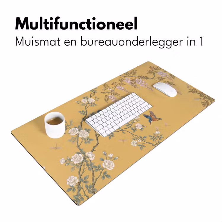 Bureau onderlegger - IJsvogels - Bloesem - Geel — 7