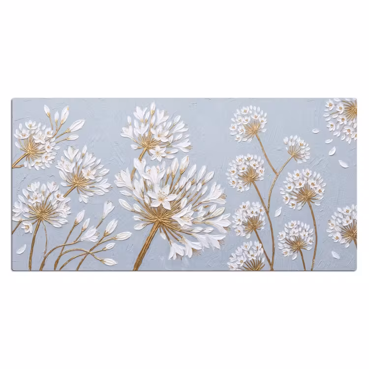 Bureau onderlegger - Illustratie - Bloemen - Blauw — 2