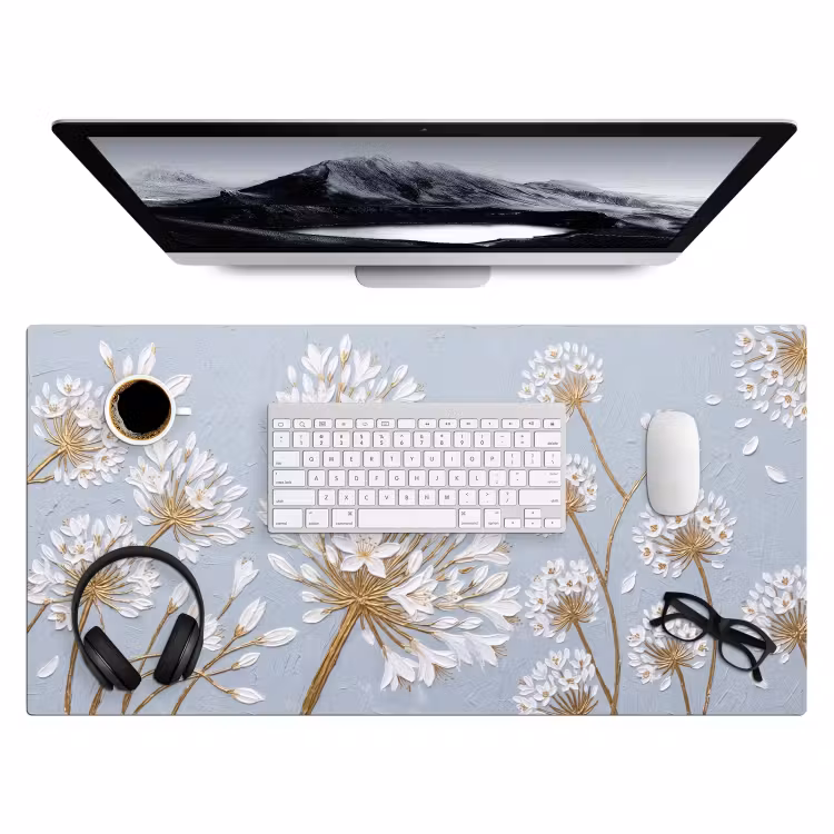 Bureau onderlegger - Illustratie - Bloemen - Blauw — 4