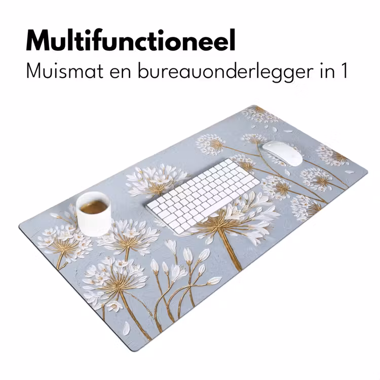 Bureau onderlegger - Illustratie - Bloemen - Blauw — 7
