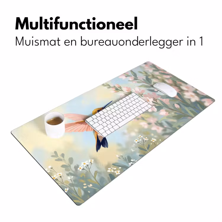 Bureau onderlegger - Kolibrie - Illustratie - Kleurrijk — 7