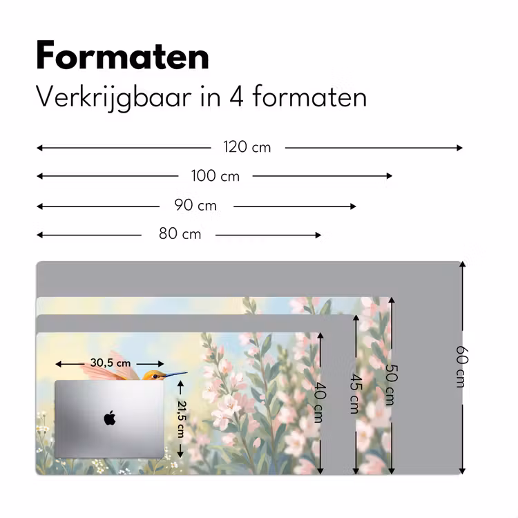 Bureau onderlegger - Kolibrie - Illustratie - Kleurrijk — 8