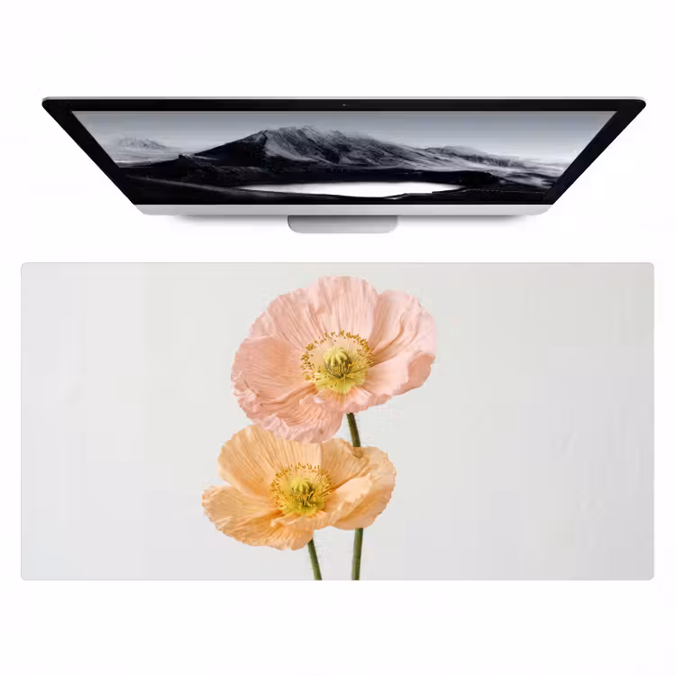 Bureau onderlegger - Papavers - Botanisch - Roze — 1