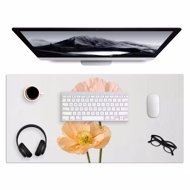 Bureau onderlegger - Papavers - Botanisch - Roze — 4