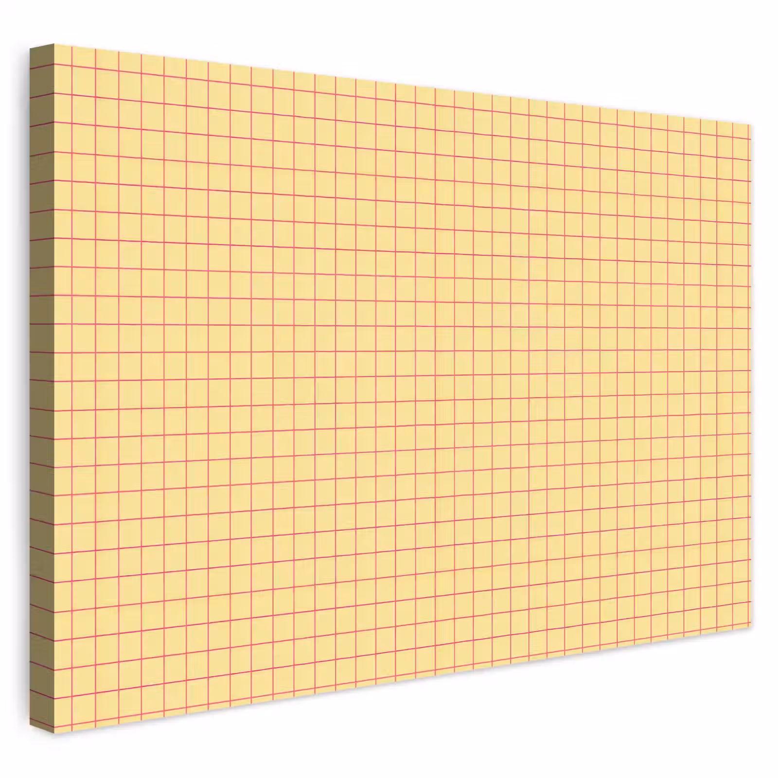 Buiten canvas - Ruitjes - Grid - Minimalistisch - Geel - Roze — 1
