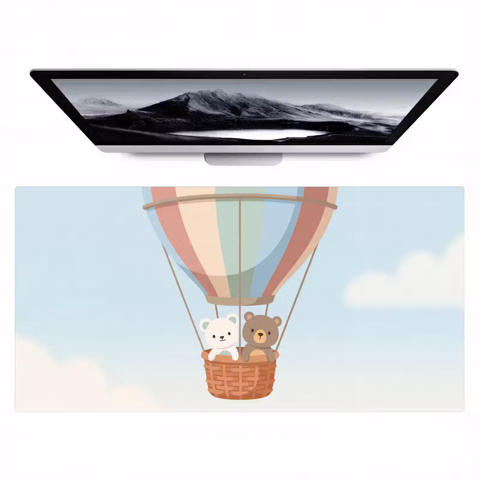 Bureau onderlegger - Luchtballon - Beren - Pastel — 1