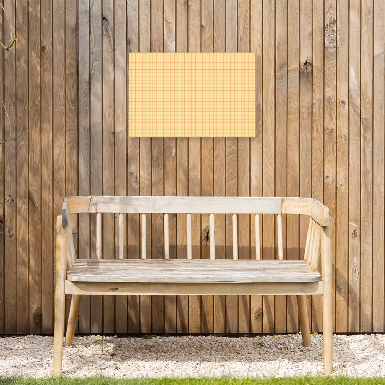 Buiten canvas - Ruitjes - Grid - Minimalistisch - Geel - Roze — 3