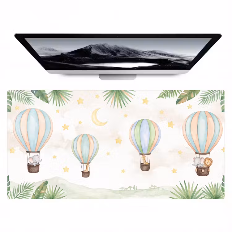 Bureau onderlegger - Aquarel - Luchtballonnen - Pastel — 1