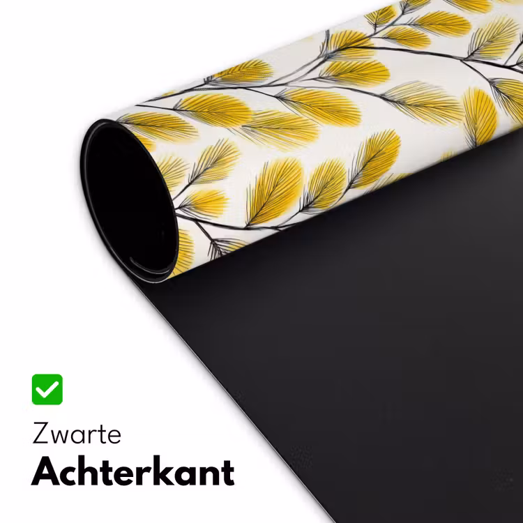 Bureau onderlegger - Bladeren - Botanisch - Elegant - Geel - Zwart — 5