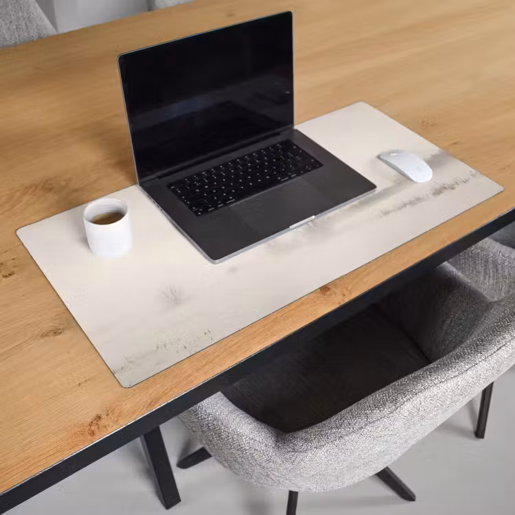Bureau onderlegger - Boom - Mist - Sneeuw - Winter - Minimalistisch — 3