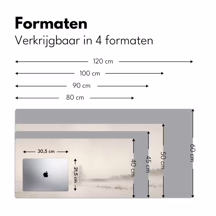 Bureau onderlegger - Boom - Mist - Sneeuw - Winter - Minimalistisch — 8