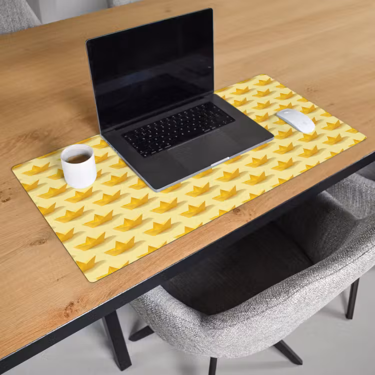 Bureau onderlegger - Bootjes - Origami - Creatief - Geel — 3