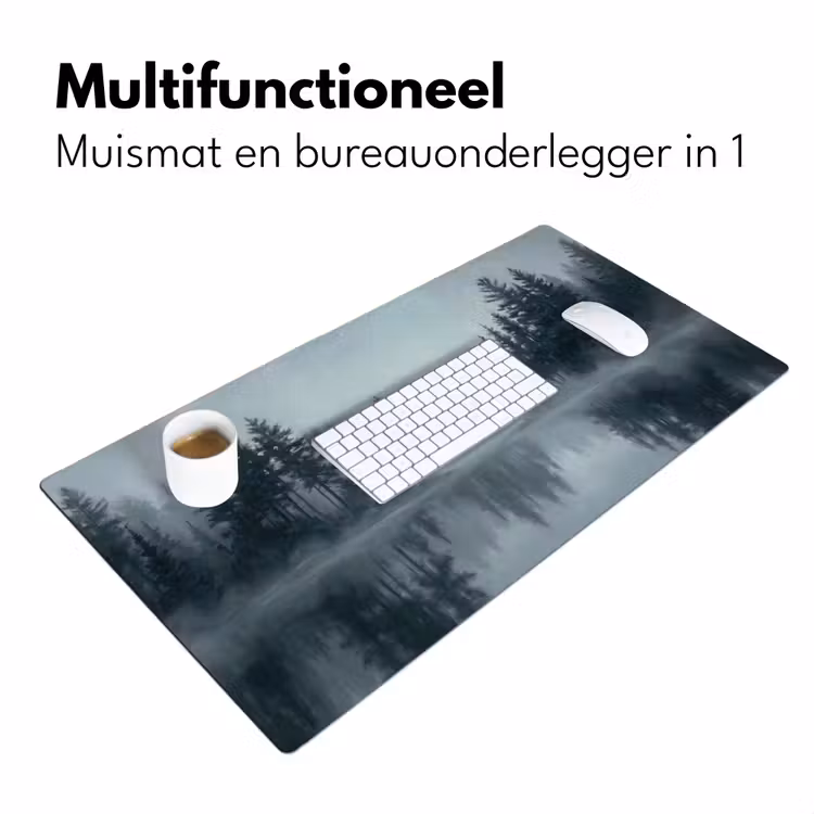 Bureau onderlegger - Bos - Meer - Mist - Natuur - Grijs — 7