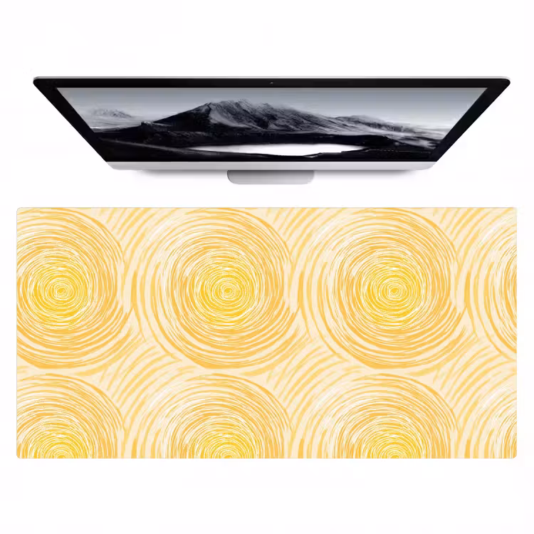 Bureau onderlegger - Cirkels - Abstract - Artistiek - Geel — 1