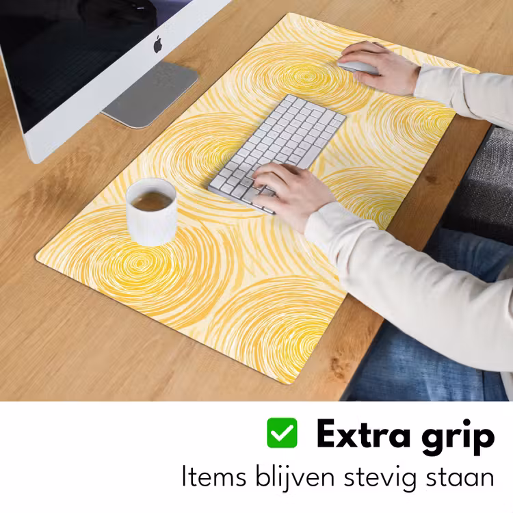 Bureau onderlegger - Cirkels - Abstract - Artistiek - Geel — 6