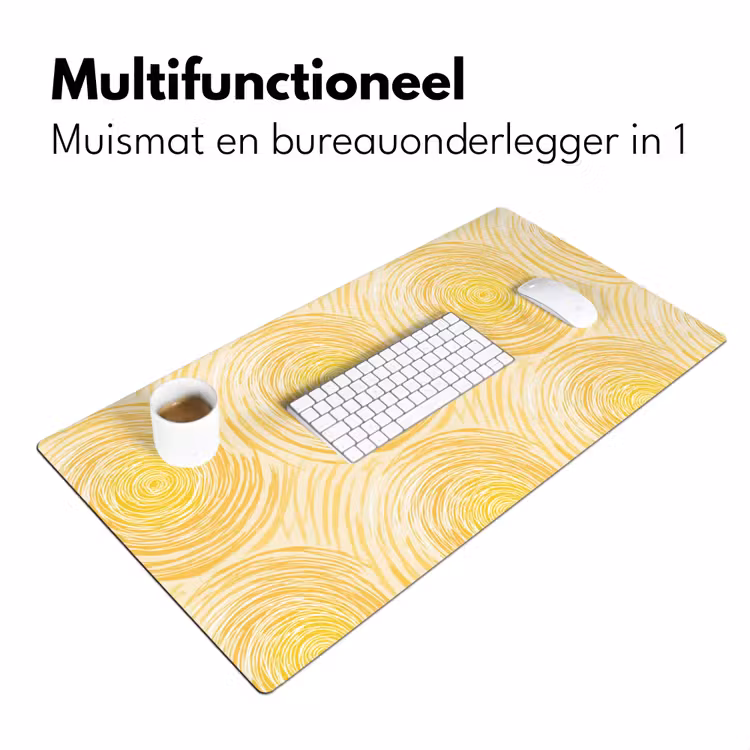 Bureau onderlegger - Cirkels - Abstract - Artistiek - Geel — 7