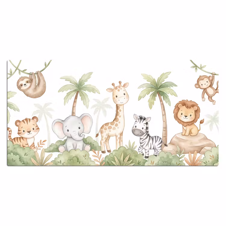 Bureau onderlegger - Dieren - Jungle - Pastel — 2