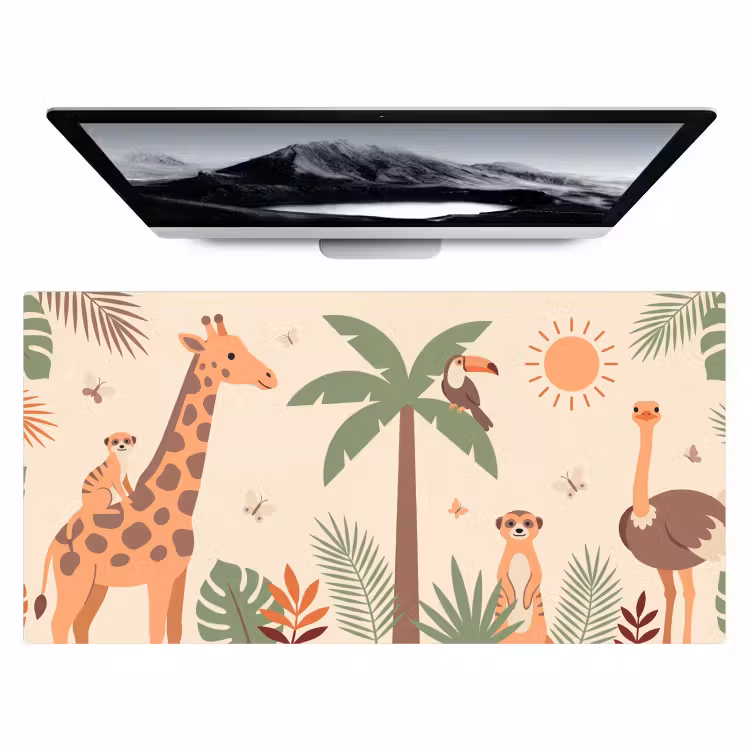 Bureau onderlegger - Dieren - Tropisch - Safari - Kleurrijk — 1
