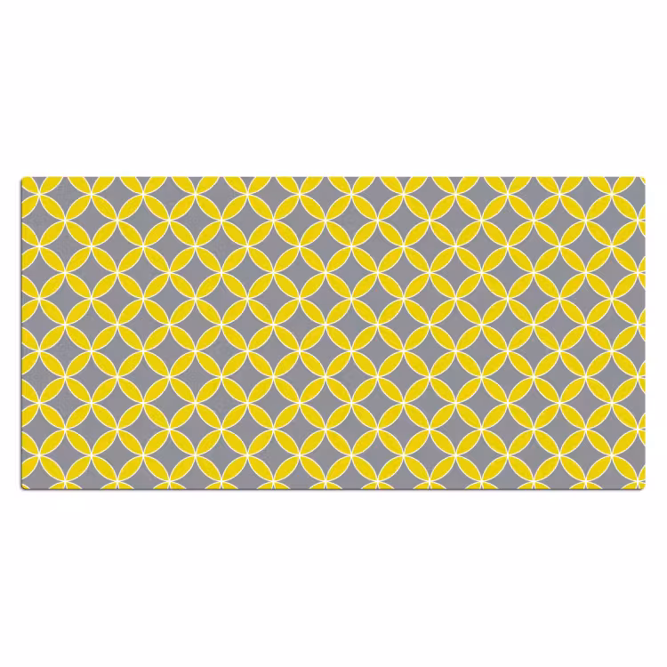 Bureau onderlegger - Geometrisch - Cirkels - Modern - Grijs - Geel — 2