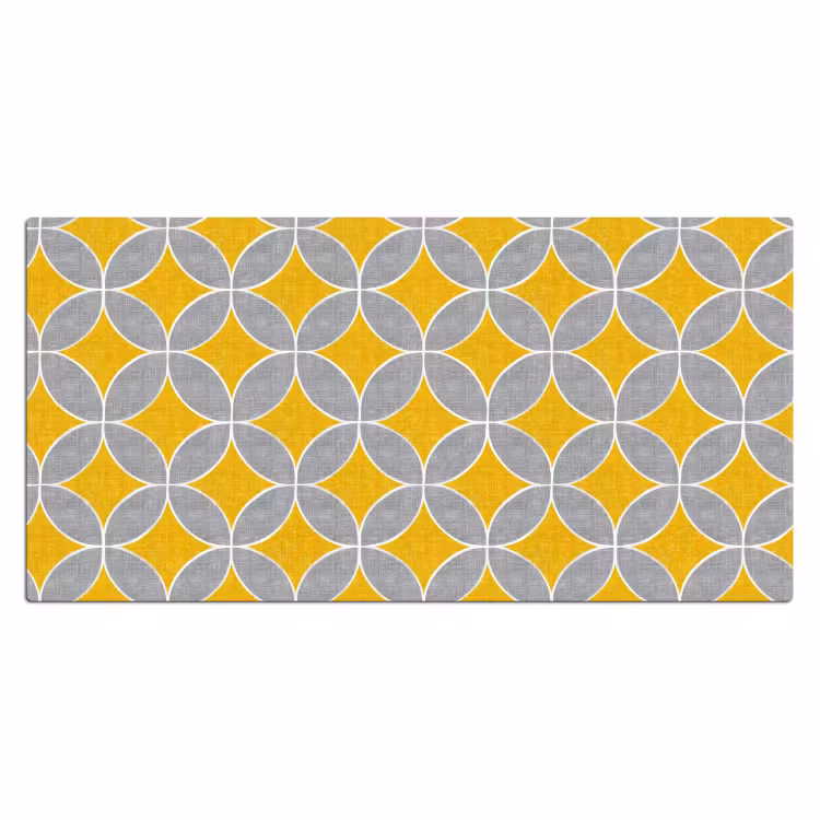 Bureau onderlegger - Geometrisch - Cirkels - Textuur - Grijs - Geel — 2