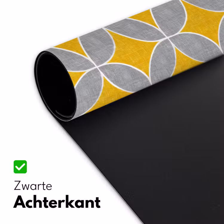 Bureau onderlegger - Geometrisch - Cirkels - Textuur - Grijs - Geel — 5