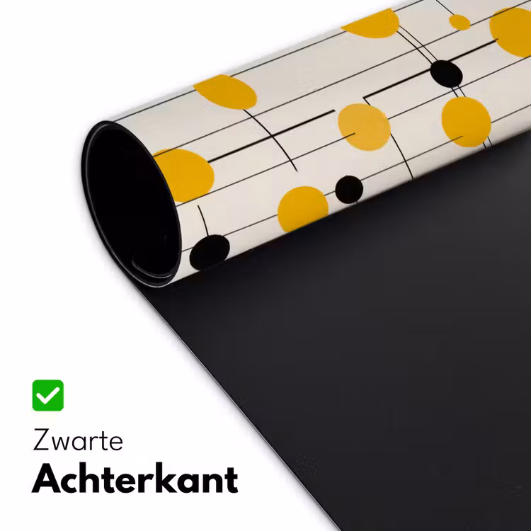 Bureau onderlegger - Geometrisch - Retro - Lijnen - Okergeel - Zwart — 5