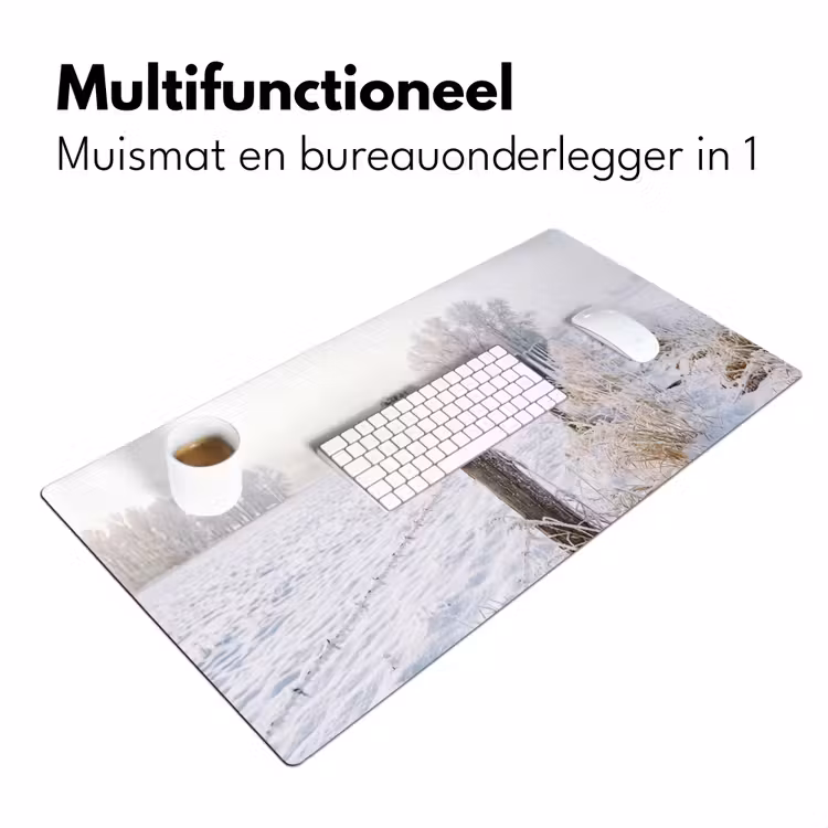 Bureau onderlegger - Hek - Sneeuw - Mist - Platteland - Nostalgisch — 7