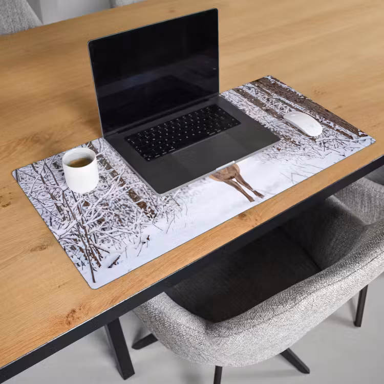 Bureau onderlegger - Hert - Winter - Bos - Natuur - Wit — 3