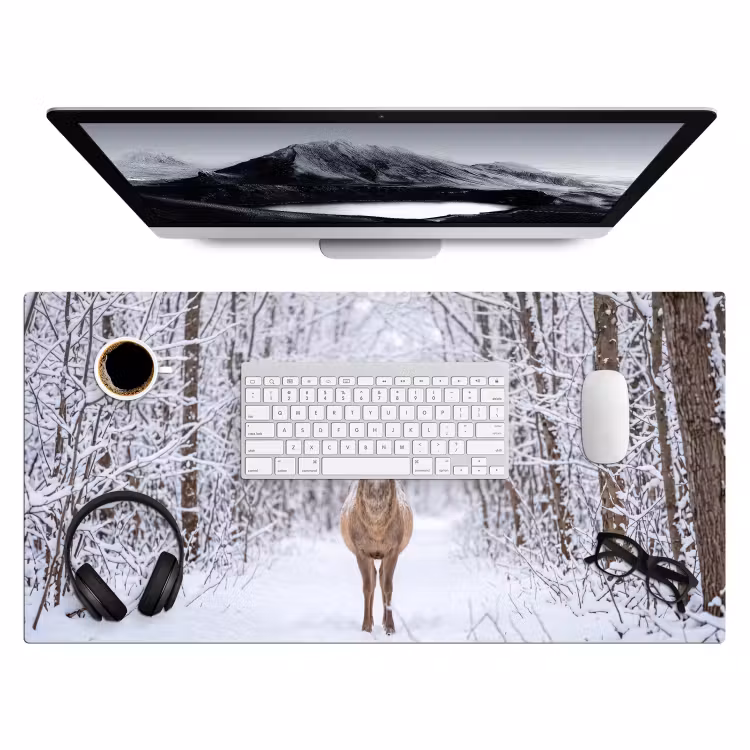 Bureau onderlegger - Hert - Winter - Bos - Natuur - Wit — 4
