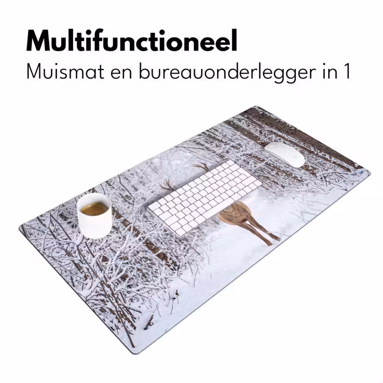 Bureau onderlegger - Hert - Winter - Bos - Natuur - Wit — 7
