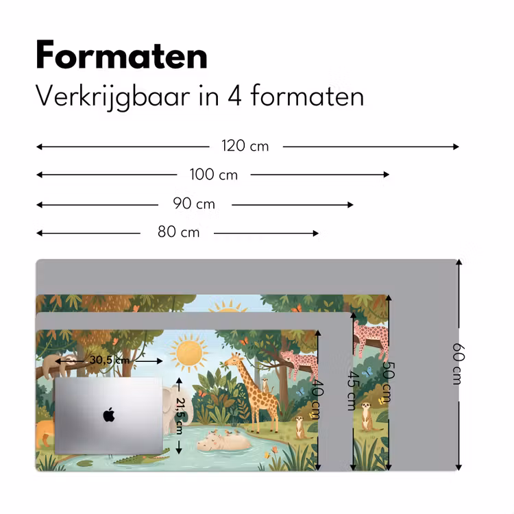 Bureau onderlegger - Jungle - Oase - Dieren - Kleurrijk — 8