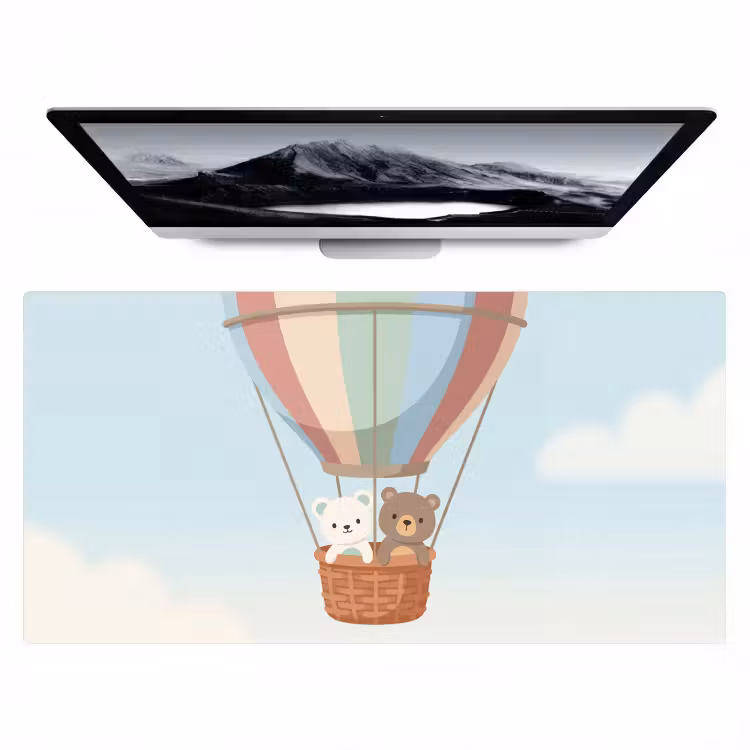 Bureau onderlegger - Luchtballon - Beren - Pastel — 1