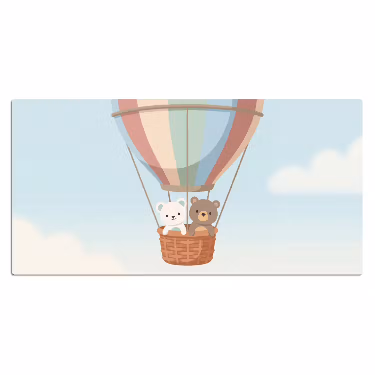 Bureau onderlegger - Luchtballon - Beren - Pastel — 2