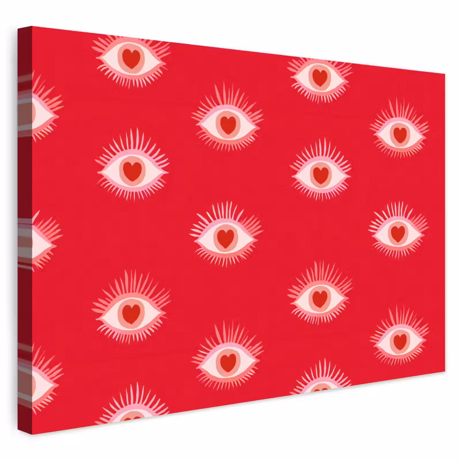 Buiten canvas - Ogen - Hart - Abstract - Rood - Roze — 1