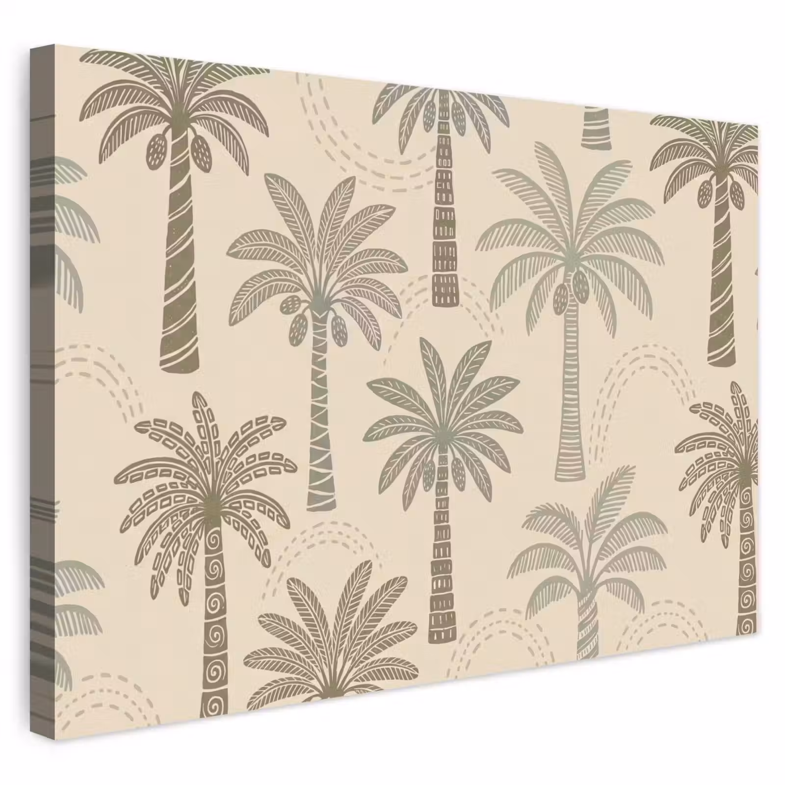 Buiten canvas - Palmbomen - Patroon - Tropisch - Beige — 1