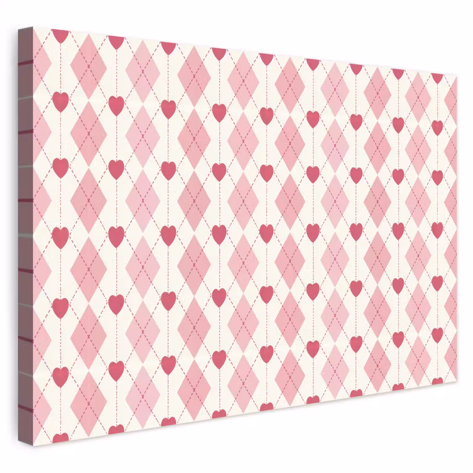 Buiten canvas - Ruiten - Klassiek - Roze - Wit — 1