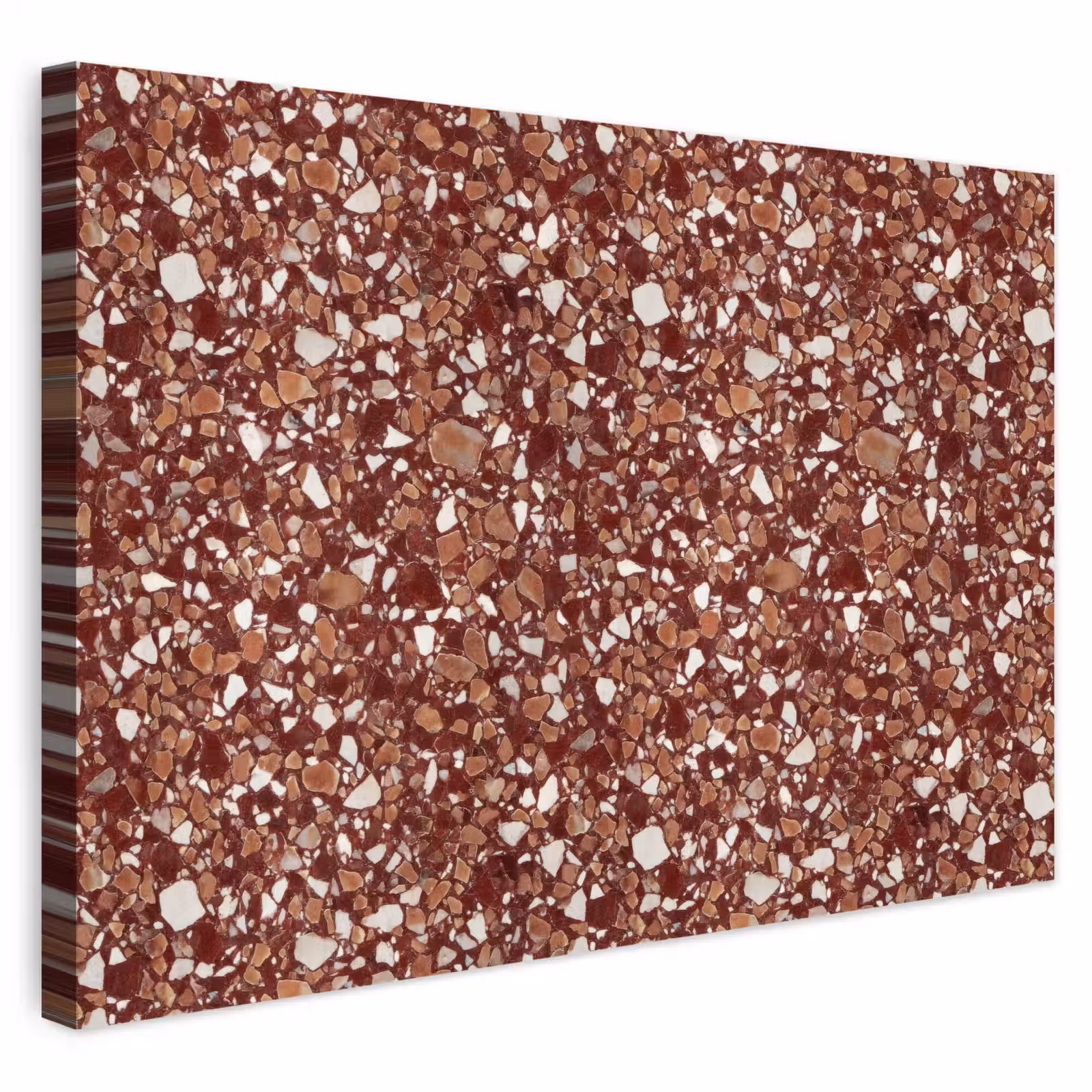 Buiten canvas - Terrazzo - Patroon - Steentextuur - Roodbruin — 1