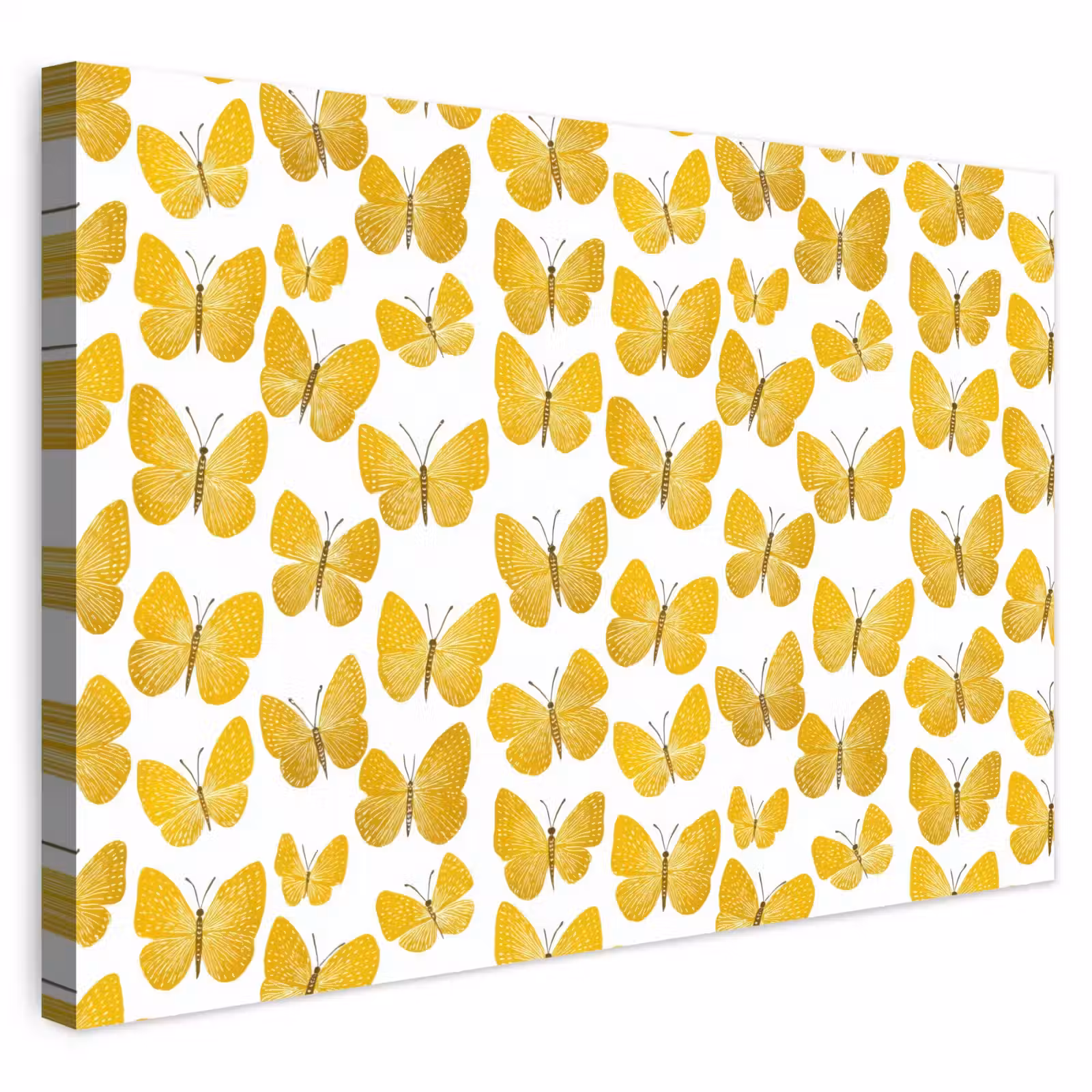 Buiten canvas - Vlinders - Botanisch - Illustratie - Geel - Wit — 1